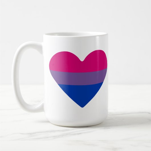 Mug Drapeau de fierté bisexuel cœur (Gauche)