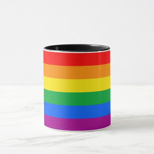 Mug Drapeau de fierté de LGBT/drapeau d'arc-en-ciel (Centre)