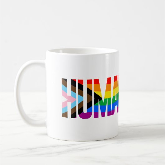 Mug Drapeau de fierté d'inclusivité humaine (Gauche)