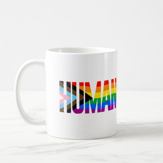 Mug Drapeau de fierté d'inclusivité humaine (Gauche)