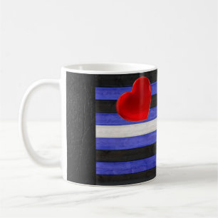 Mug Drapeau de fierté en cuir SlipperyJoe's noir bleu