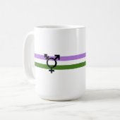 Mug Drapeau de fierté genderqueer (Devant gauche)