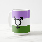 Mug Drapeau de fierté genderqueer (Devant gauche)