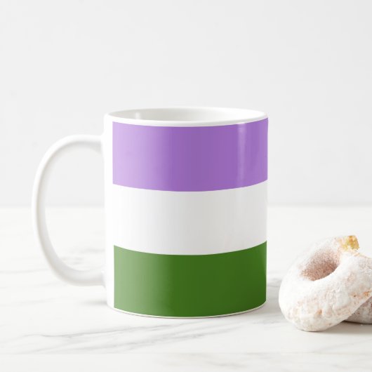 Mug Drapeau de fierté genderqueer (Avec donut)