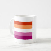 Mug Drapeau de fierté lesbienne (5 bandes) (Devant gauche)