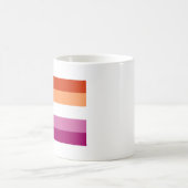 Mug Drapeau de fierté lesbienne (5 bandes) (Centre)