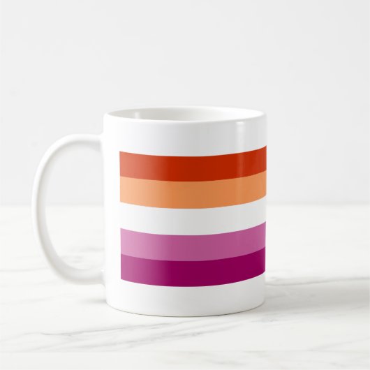 Mug Drapeau de fierté lesbienne (5 bandes) (Gauche)