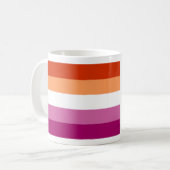 Mug Drapeau de fierté lesbienne (5 bandes) (Devant gauche)