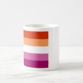 Mug Drapeau de fierté lesbienne (5 bandes) (Centre)