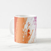 Mug Drapeau de fierté lesbienne abstrait trippy ondulé (Devant gauche)