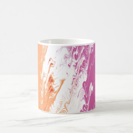 Mug Drapeau de fierté lesbienne abstrait trippy ondulé (Centre)