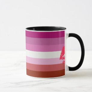 Mug Drapeau de fierté lesbienne au rouge à lèvres