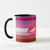 Mug Drapeau de fierté lesbienne au rouge à lèvres (Gauche)