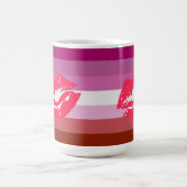 Mug Drapeau de fierté lesbienne au rouge à lèvres (Centre)