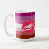 Mug Drapeau de fierté lesbienne au rouge à lèvres (Gauche)