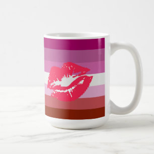 Mug Drapeau de fierté lesbienne au rouge à lèvres