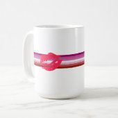 Mug Drapeau de fierté lesbienne au rouge à lèvres (Devant gauche)