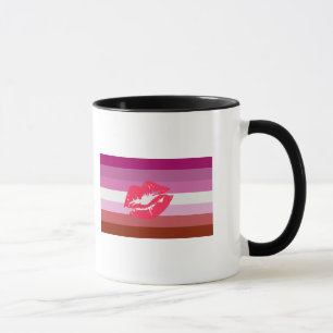Mug Drapeau de fierté lesbienne au rouge à lèvres