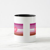 Mug Drapeau de fierté lesbienne au rouge à lèvres (Centre)