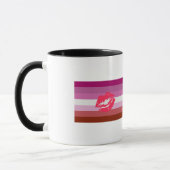 Mug Drapeau de fierté lesbienne au rouge à lèvres (Gauche)