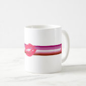 Mug Drapeau de fierté lesbienne au rouge à lèvres (Devant droit)