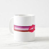Mug Drapeau de fierté lesbienne au rouge à lèvres (Devant gauche)