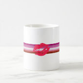 Mug Drapeau de fierté lesbienne au rouge à lèvres (Centre)