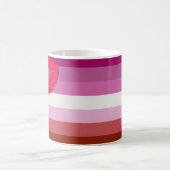 Mug Drapeau de fierté lesbienne au rouge à lèvres Slip (Centre)