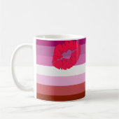 Mug Drapeau de fierté lesbienne au rouge à lèvres Slip (Gauche)
