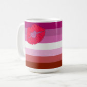 Mug Drapeau de fierté lesbienne lipstick SlipperyJoe f (Devant gauche)