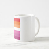 Mug Drapeau de fierté lesbienne WLW (Coucher de soleil (Devant droit)