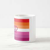 Mug Drapeau de fierté lesbienne WLW (Coucher de soleil (Centre)