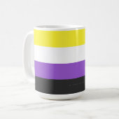 Mug Drapeau de fierté non binaire de SlipperyJoe's jau (Devant gauche)