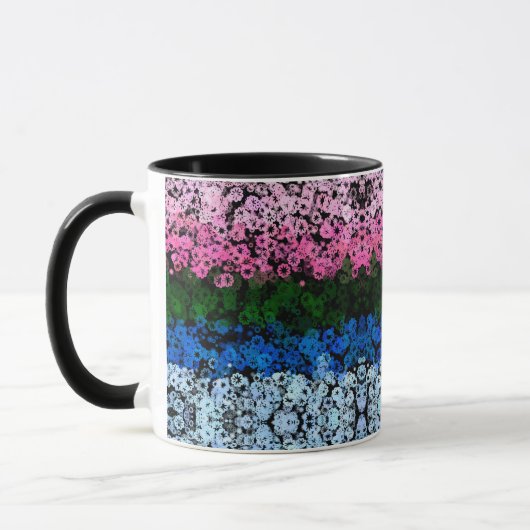 Mug Drapeau de fierté Omniromantique Fleuris Mignon Ré (Gauche)