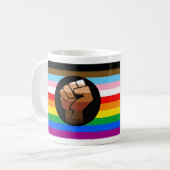 Mug Drapeau de fierté POC de progrès LGBTQ+ (Devant gauche)