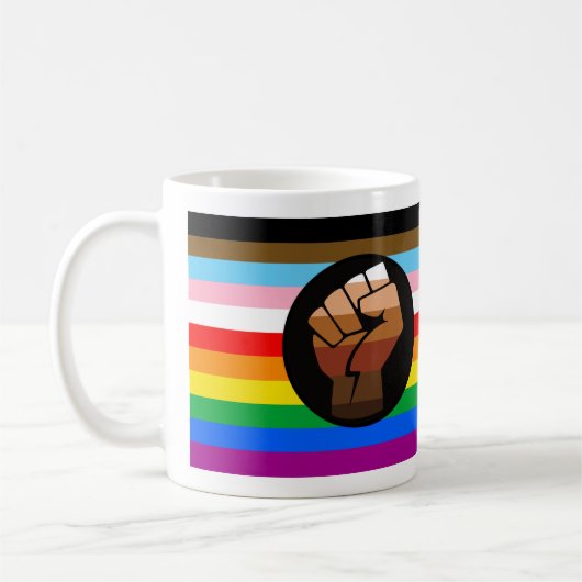 Mug Drapeau de fierté POC de progrès LGBTQ+ (Gauche)