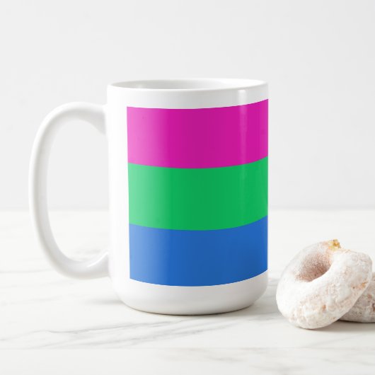 Mug Drapeau de fierté polysexuelle (Avec donut)