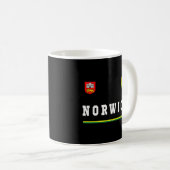 Mug Drapeau de football sportif Norwich Jersey (Devant droit)