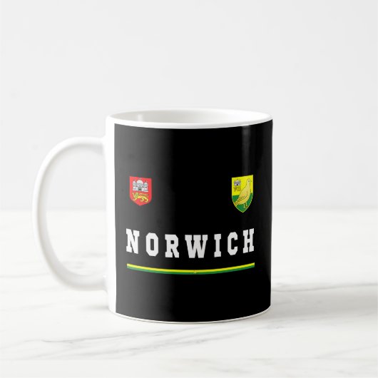 Mug Drapeau de football sportif Norwich Jersey (Gauche)