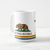 Mug Drapeau de gay pride de la Californie (Devant gauche)