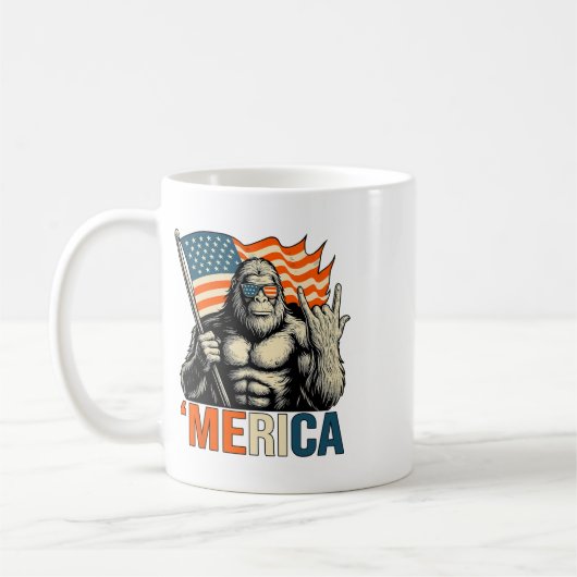 Mug Drapeau de gorille ‘merica Lunettes de soleil drôl (Gauche)