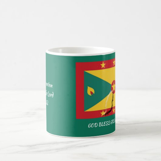 Mug DRAPEAU DE GRENADA | Écriture | VERT Patriotique (Centre)
