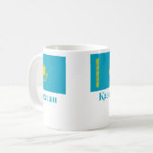 Mug Drapeau de Kazakhstan avec le nom dans le Kazakh (Devant gauche)