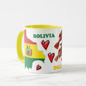 Mug Drapeau De La Bolivie Sur La Carte Du Pays (Devant gauche)