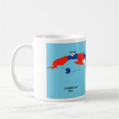Mug drapeau de la carte politique du pays de Cuba (Gauche)