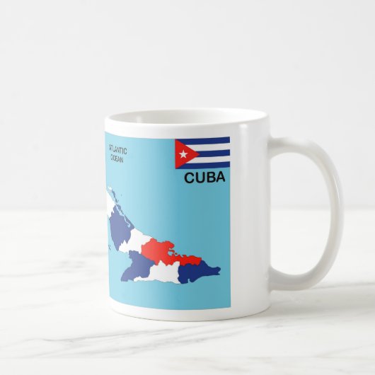 Mug drapeau de la carte politique du pays de Cuba (Droite)