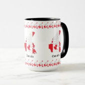 Mug Drapeau de la fierté canadienne dans la carte (Devant droit)