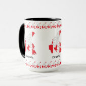 Mug Drapeau de la fierté canadienne dans la carte (Devant gauche)