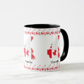 Mug Drapeau de la fierté canadienne dans la carte (Devant droit)