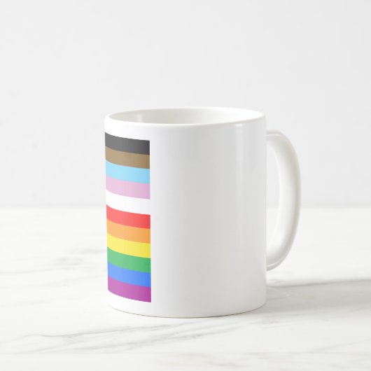 Mug Drapeau de la Fierté de Progrès LGBTQ+ (Devant droit)